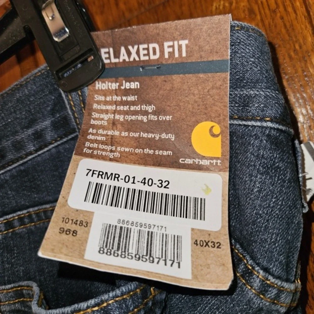 Carhartt Mens 40x32 Relaxed Fit Holter Jean Blue‎ Denim Work Pants BD1483-M NWT